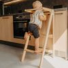 Drveni Montessori toranj za učenje u prirodnoj boji, sklopivi ultralagani model bez montaže