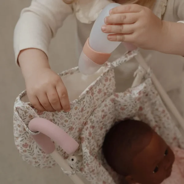 Metalna kolica za lutke s ružičastim detaljima i Soft Flowers uzorkom