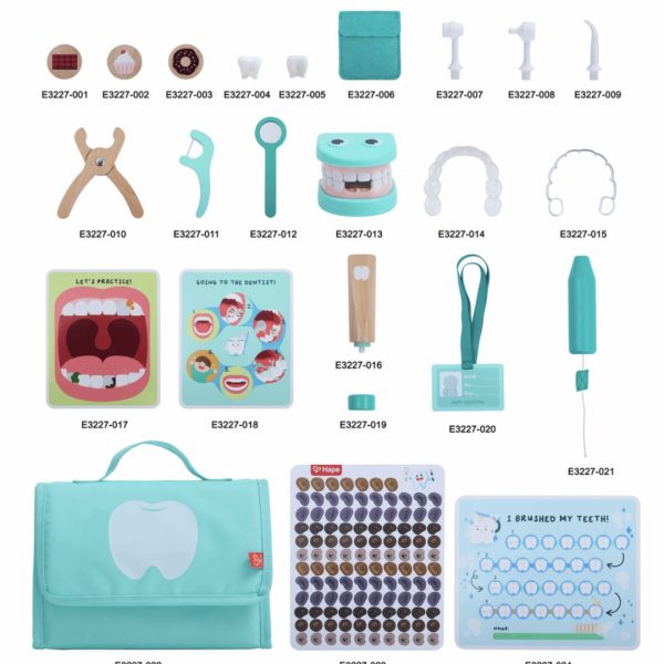 Dijelovi zubarskog seta za dječju igru zubara