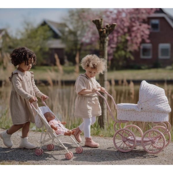 Metalna kolica za lutke s ružičastim detaljima i Soft Flowers uzorkom