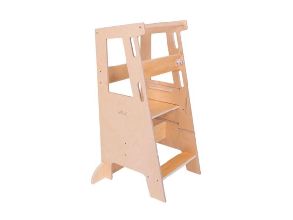 Drveni Montessori toranj za učenje 3u1 s podesivom platformom za djecu, stabilan kitchen helper za kuhinju