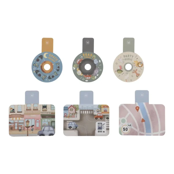 Little Dutch didaktička ploča u obliku volana, drvena edukativna igračka za djecu s gumbima, karticama i aktivnostima za razvoj motorike.