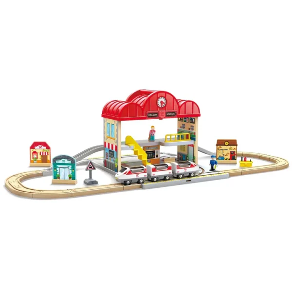 Hape – prijenosni drveni vlak s kolodvorom | 3+