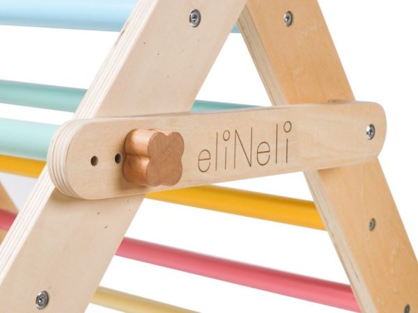 Piklerov trokut s toboganom i stijenom za penjanje – Montessori drvena penjalica za djecu