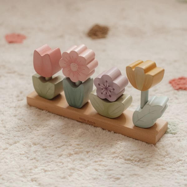 Little Dutch Fairy Garden montessori igračka za slaganje drvenih cvjetova