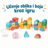 Drveni vlak s uzicom za povlačenje