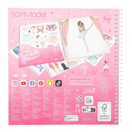 TOP MODEL Dress Me Up Ballet bojanka s naljepnicama – stražnja strana